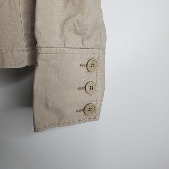 American Eagle Cotton Khaki Button Up Jacket Med - Picture 2 of 9